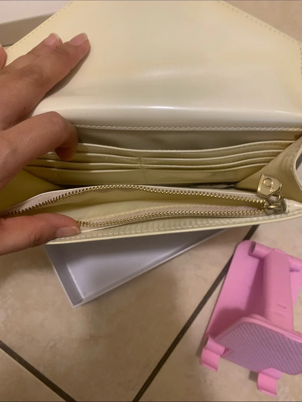 PANDORA Cream Envelope Wristlet Clutch